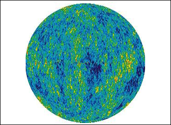 Fluctuaciones de Tª del universo durante 13,7 billones de años. Cortesía: NASA, sonda WMAP